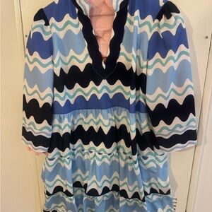 Sail to Sable Wave Pattern Multicolor Dress